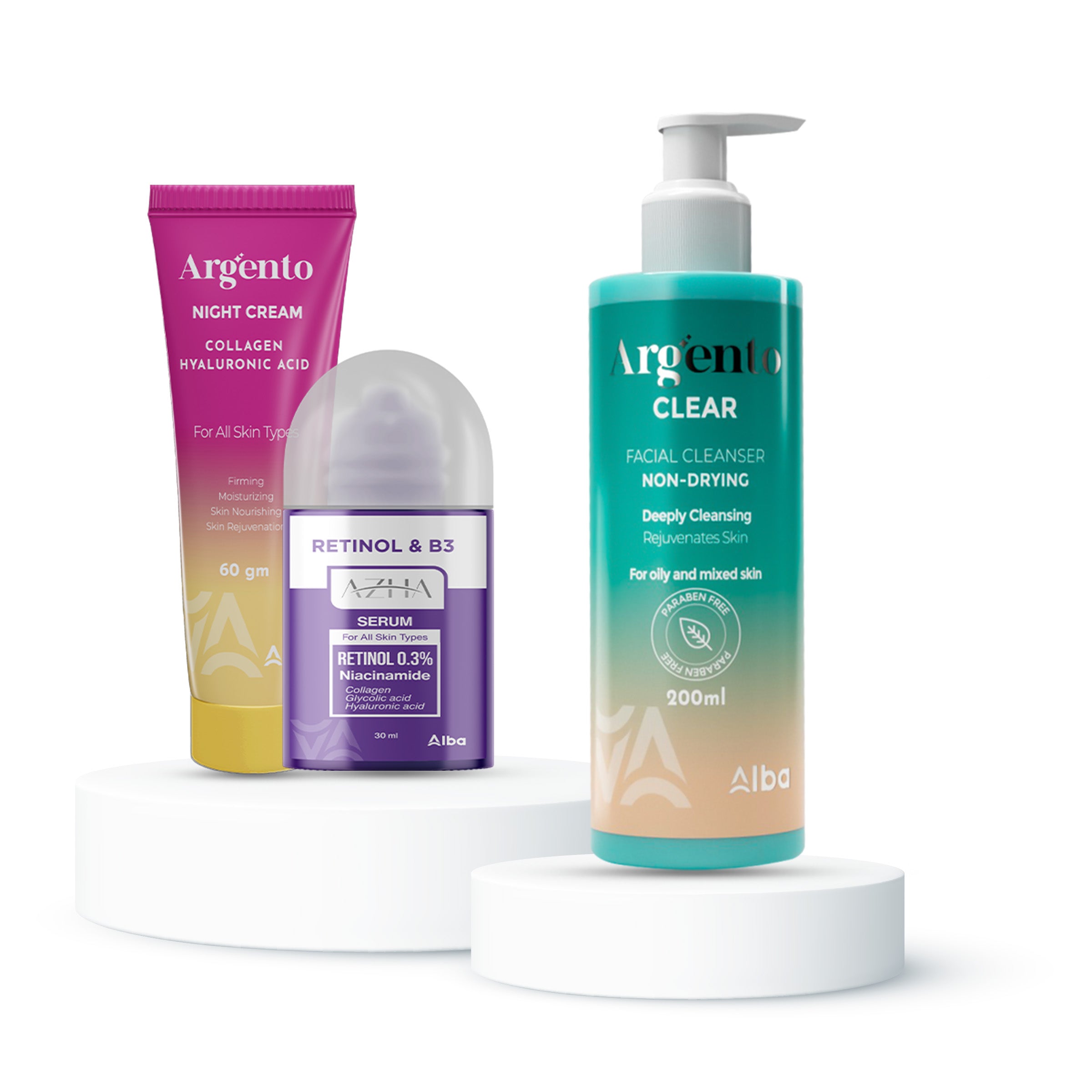 عرض أرجينتو كلير + سيروم الريتينول + كريم ليلي